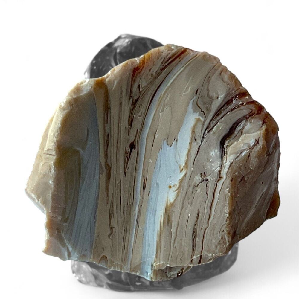 Carmel Chocolate Art Glass Cullet Glowing Manganese Swirl Slag Glass #4GL101